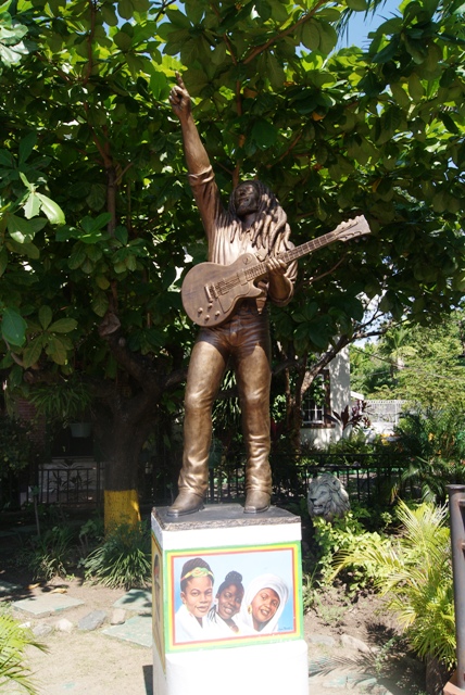       ,  (Bob Marleys museum Kingston - entrance statue ,Kingston Jamaica)